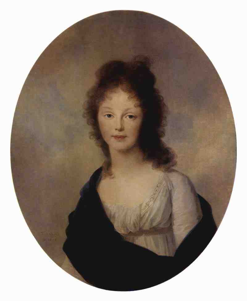 Portrait of Louise of Prussia, wife of Frederick William III., Oval. Johann Heinrich Wilhelm Tischbein