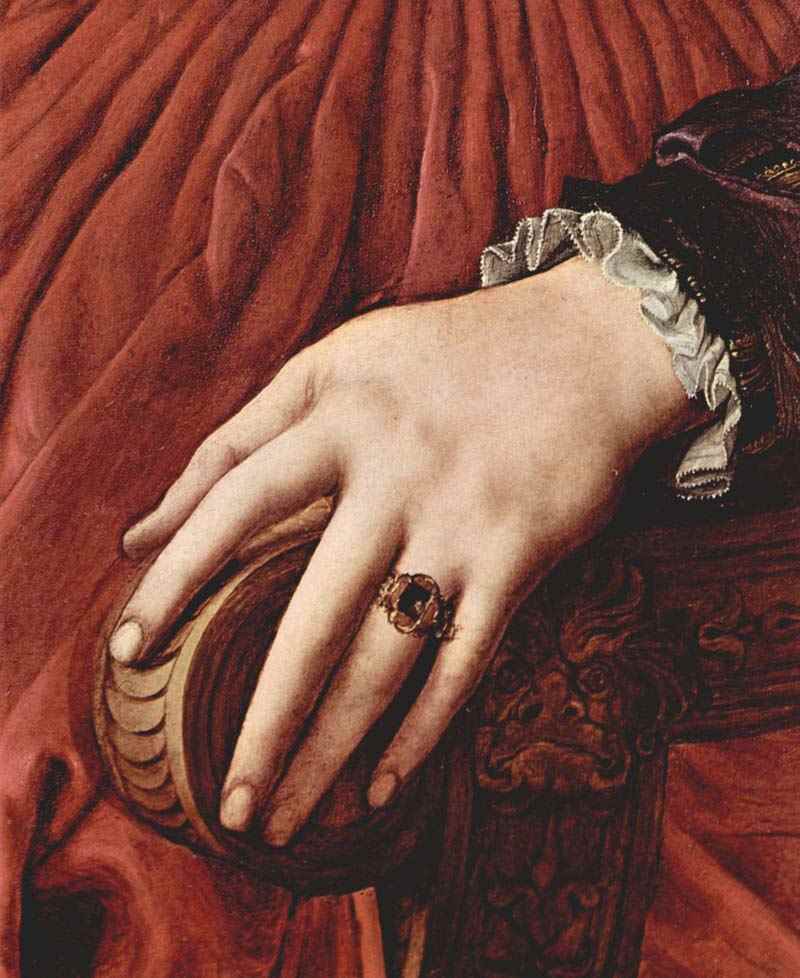 Portrait of Lucrezia Panciatichi. Detail. Bronzino