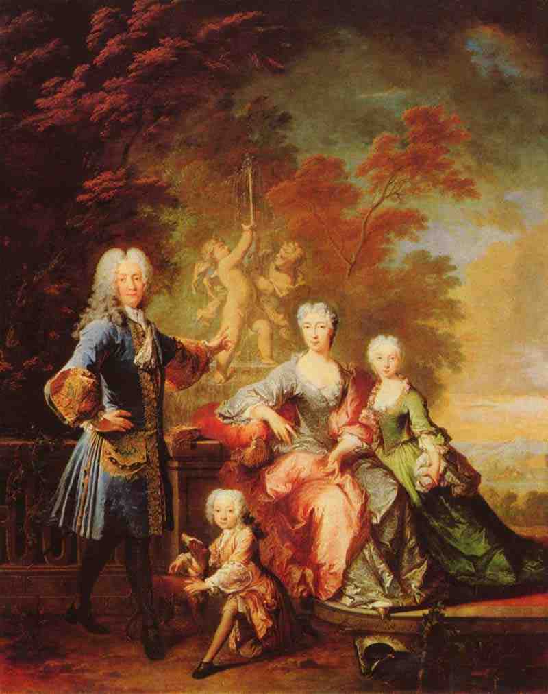 Portrait of Ferdinand Adolf von Plettenberg and his family. Robert Tournières