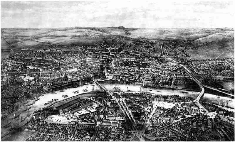 Dresden, balloon view (panorama). Heinrich Walter