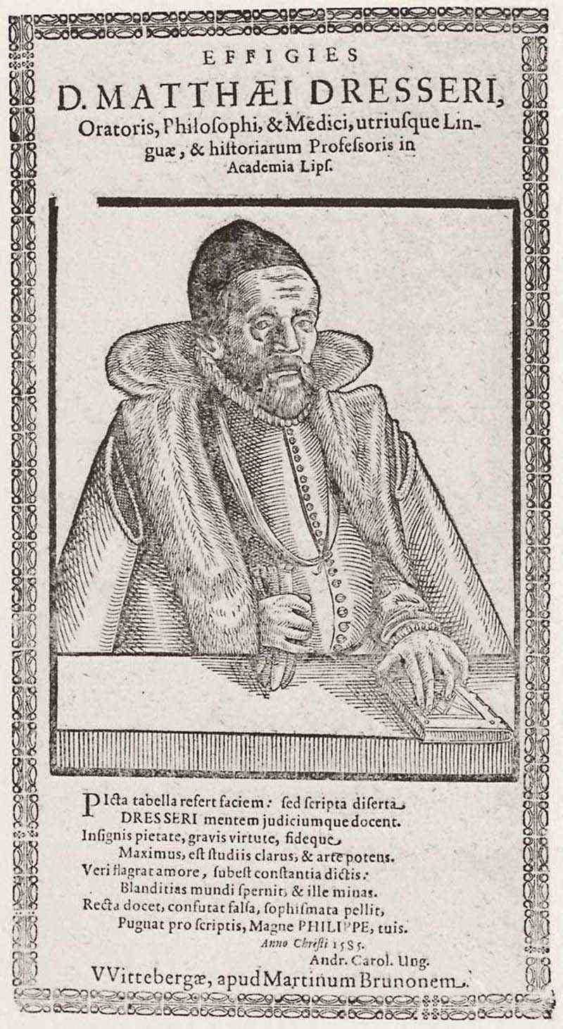 Portrait of Matthew Dresser, doctor of medicine and philosophy, professor of languages ​​and history. Martin Bruno
