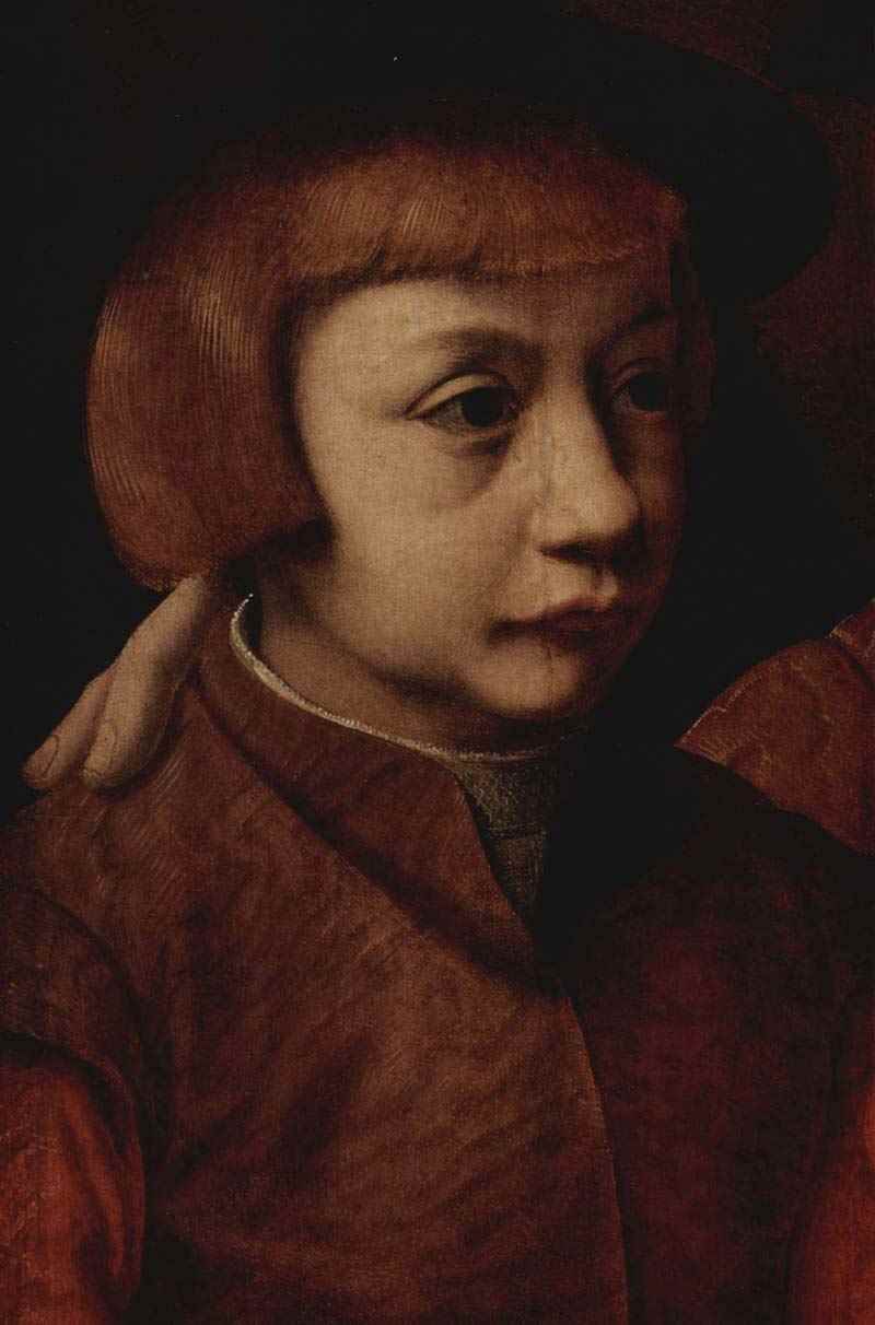 Portrait of a man with three sons, detail. Barthel Bruyn the Elder