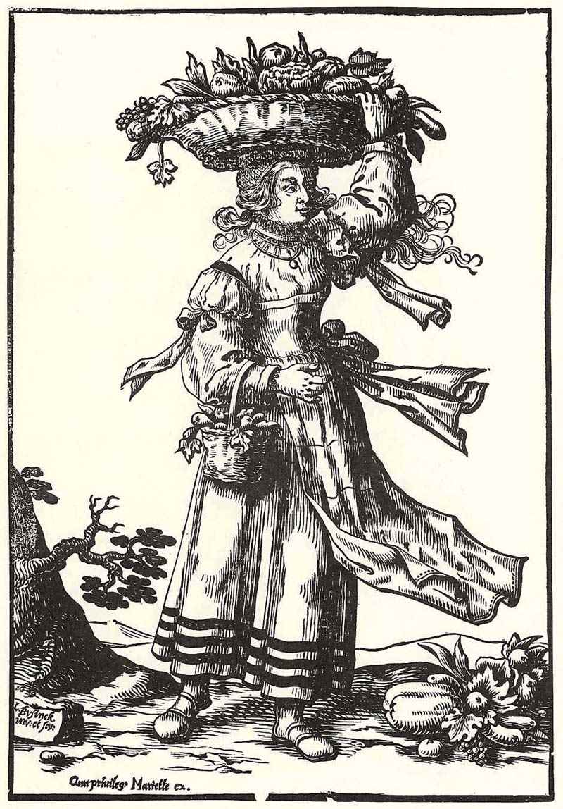 Girl with fruit basket. Ludolph Büsinck