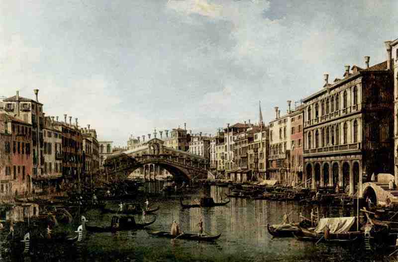 Il Canale Grande a Rialto. Canaletto (II), Giovanni Antonio Canal