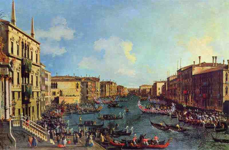 La Regata Vista because Ca 'Foscari (Regatta seen from the house of Foscari). Canaletto (II), Giovanni Antonio Canal