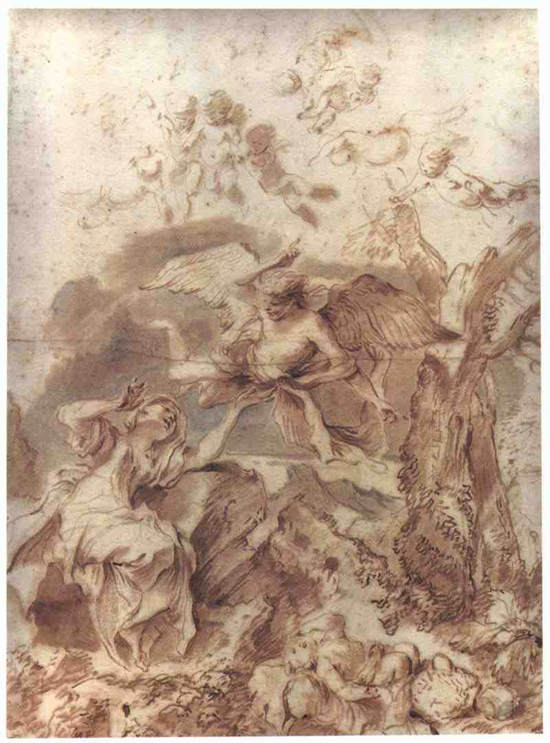 Hagar in the desert. Giovanni Benedetto Castiglione