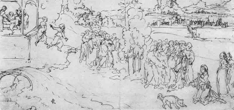 The healing of the haemophiliac woman, Lucas Cranach the Elder