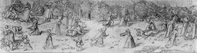 Women attacking the clergy, Lucas Cranach the Elder