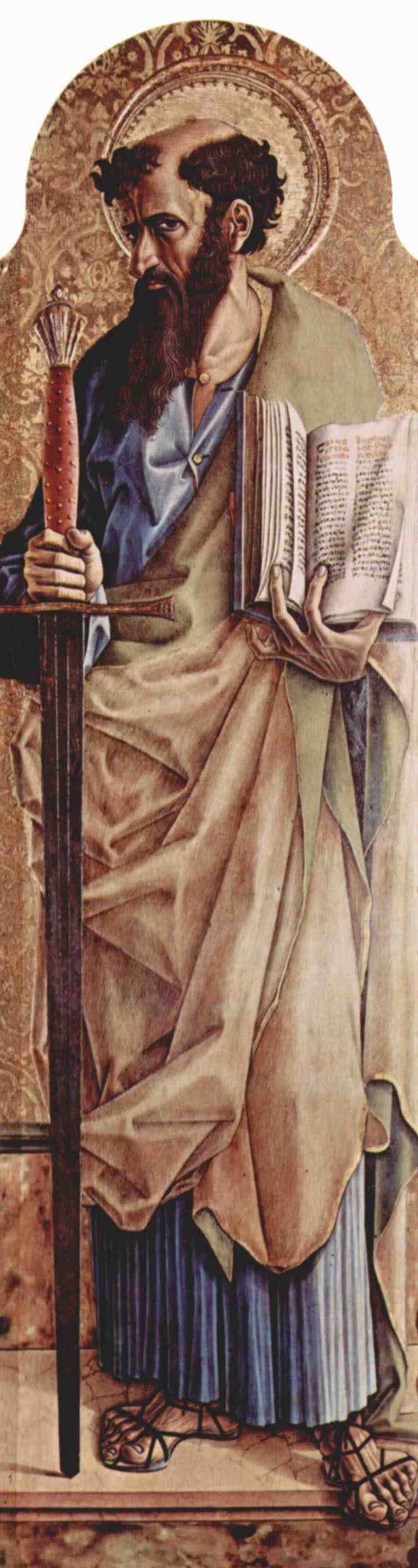 Main altar of the Cathedral of Ascoli, polyptych, right outer panel: St. Paul. Carlo Crivelli