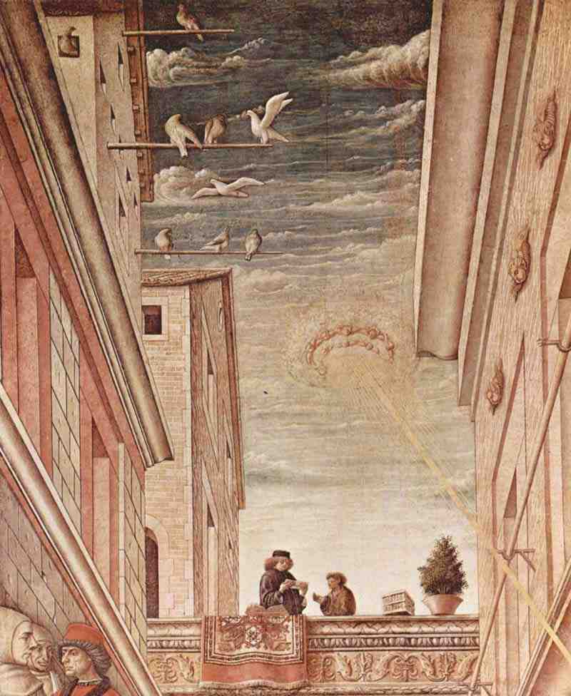 Annunciation with the Emygdius of Ascoli Piceno, detail, Carlo Crivelli