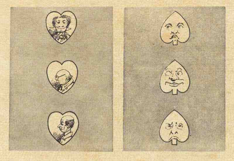 Cartoon Playing Cards: Hearts Three of Spades Three
