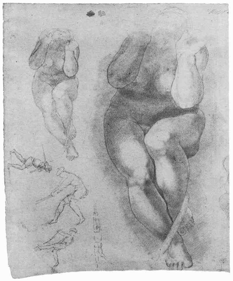 Figure studies after Michelangelo, Edgar Degas