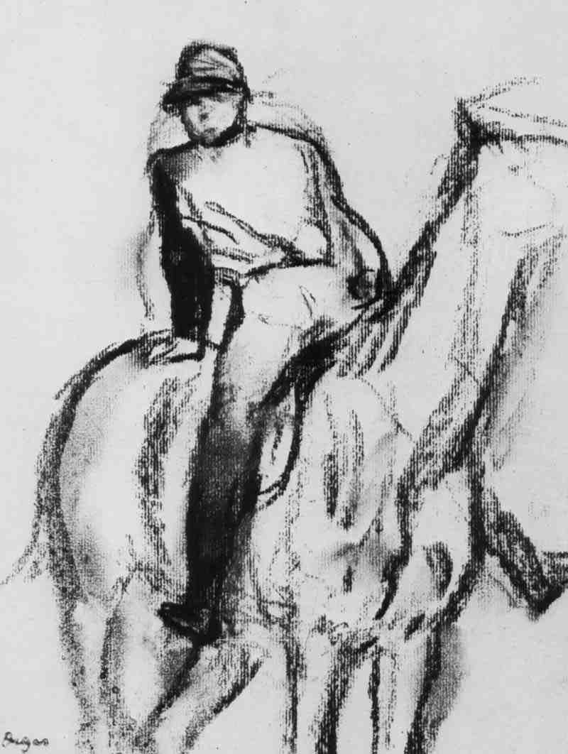 Jockey leaning back in the saddle, Edgar Degas