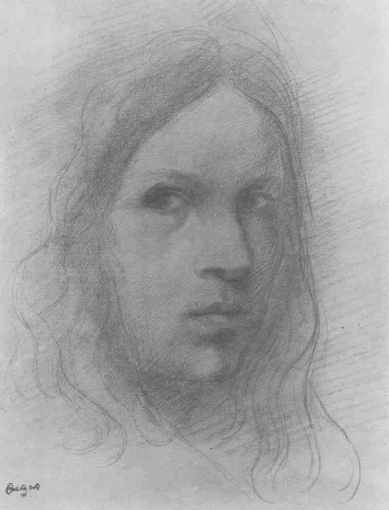 Head study after Raphael, Edgar Degas