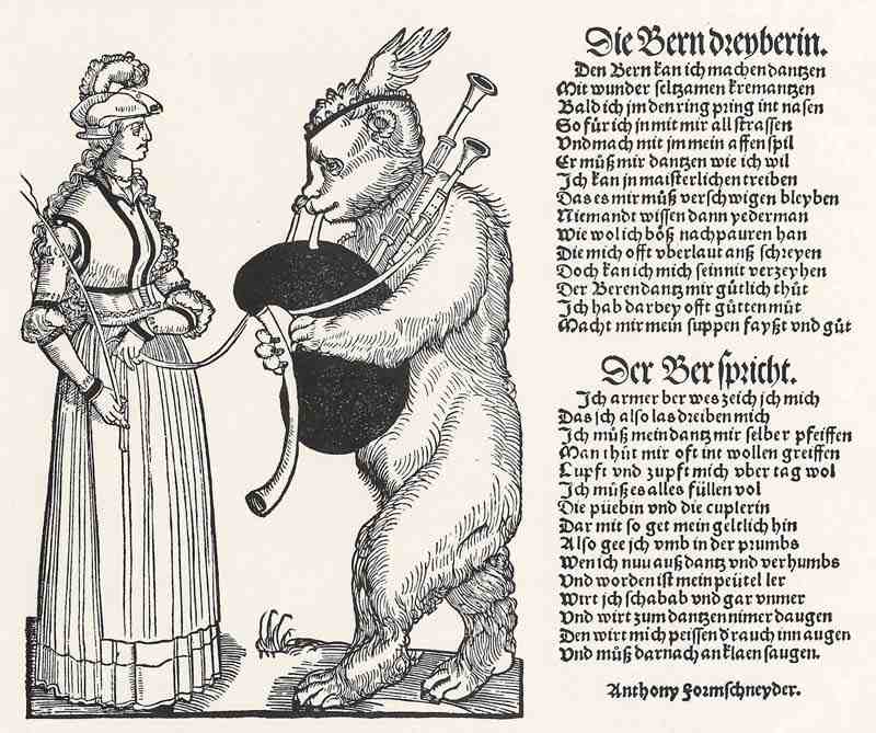 Dancing Bear . German master of the first half of the 16th century