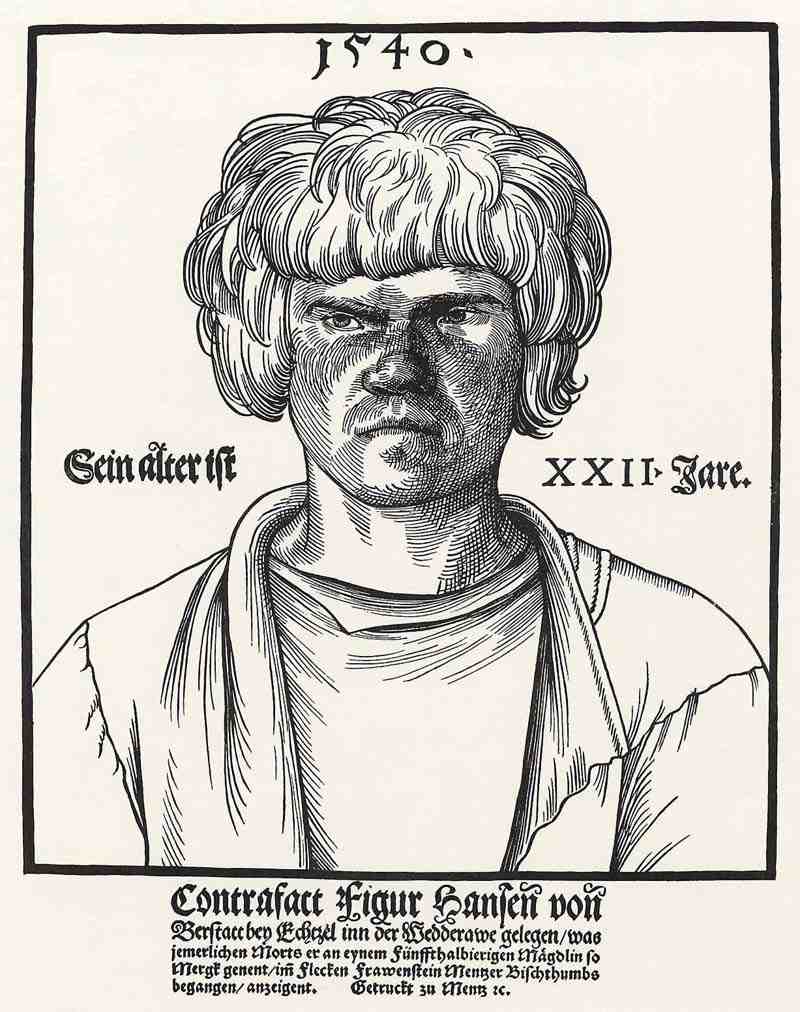 Portrait of a murderer. German master of the first half of the 16th century