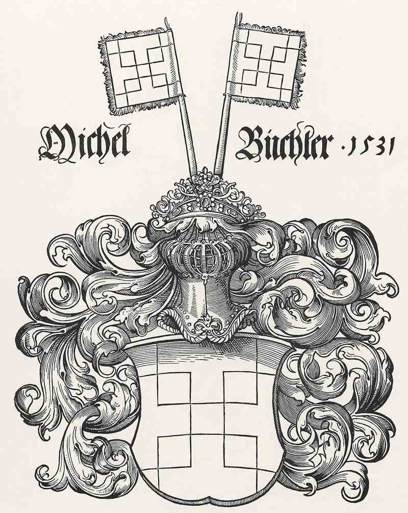 Coat of arms of Michel Büchler. German master of the first half of the 16th century