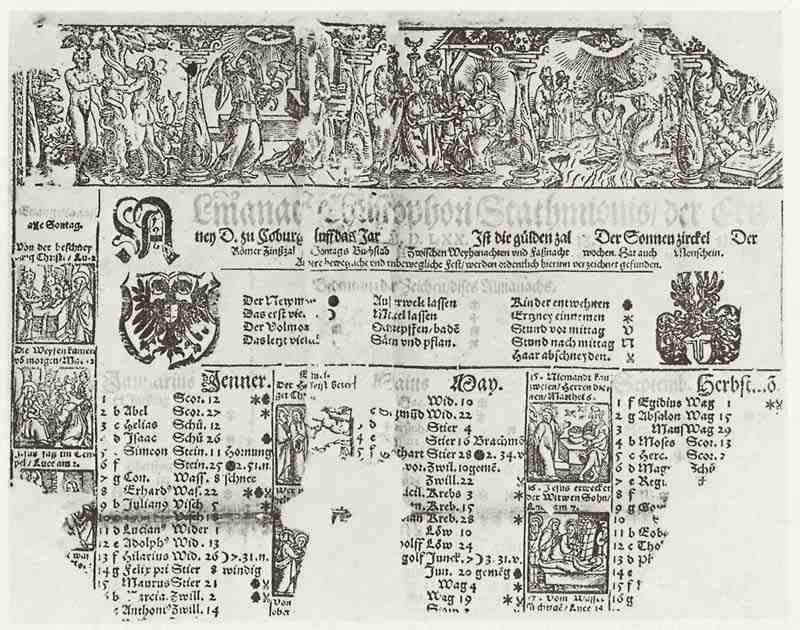 Calendar of the year 1570. German master of the 2nd half of the 16th century