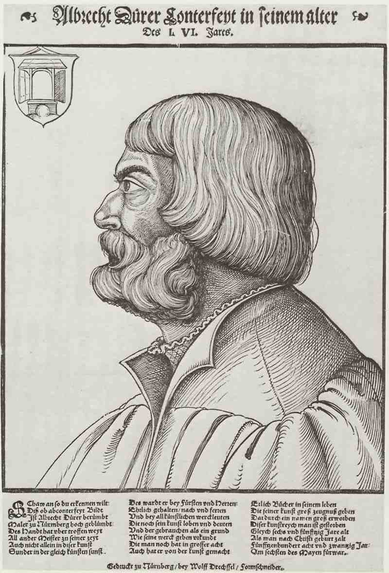 Portrait of Albrecht Dürer at the age of 56. Wolf Drechsel