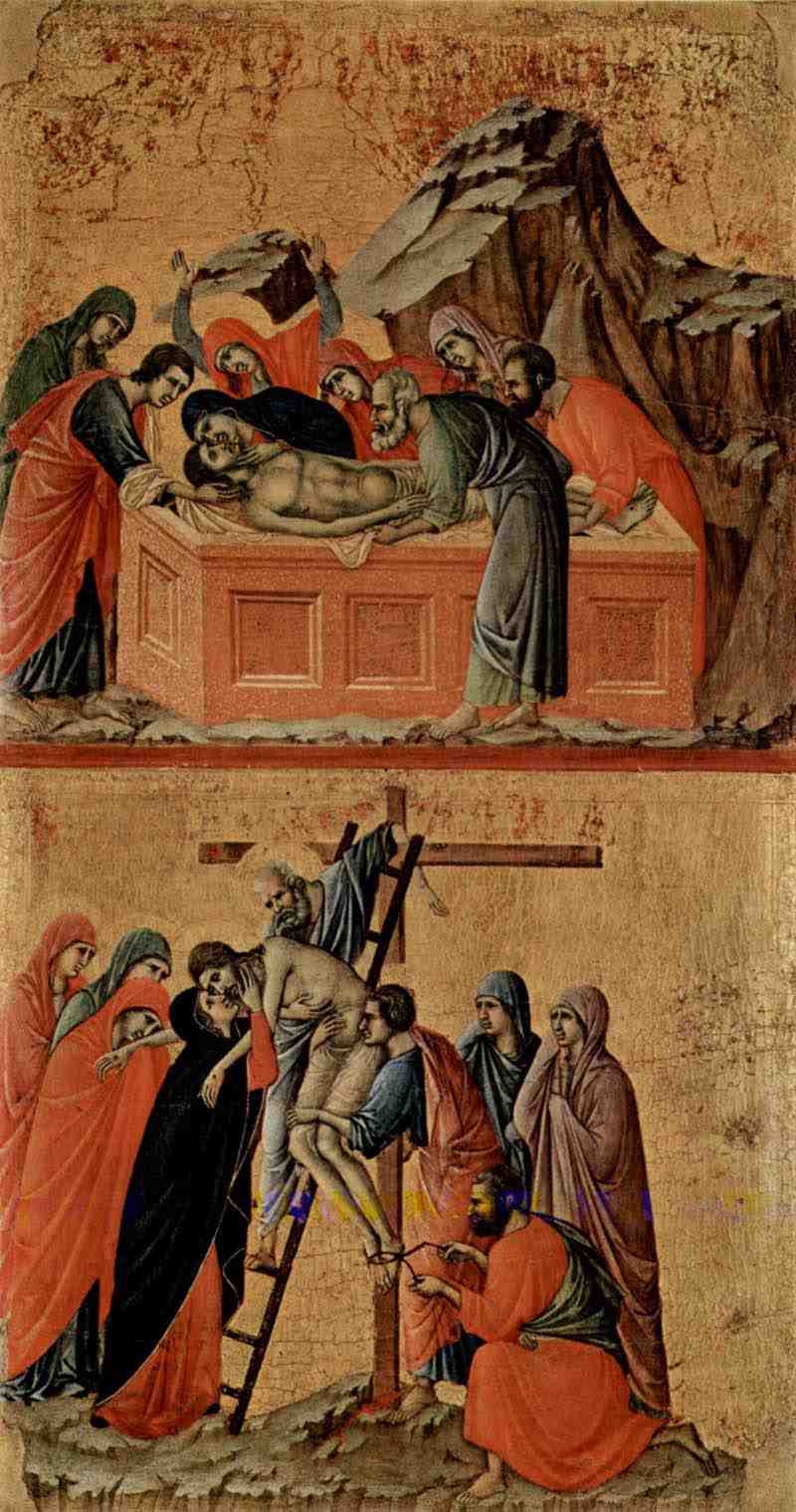Burial and Descent from the Cross. Duccio di Buoninsegna