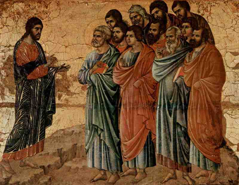 Apparition of Christ to the mountain of Galilee. Duccio di Buoninsegna