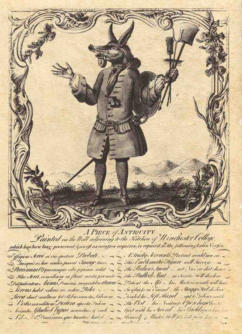 Cartoon: The ideal servant. English engraver around 1749