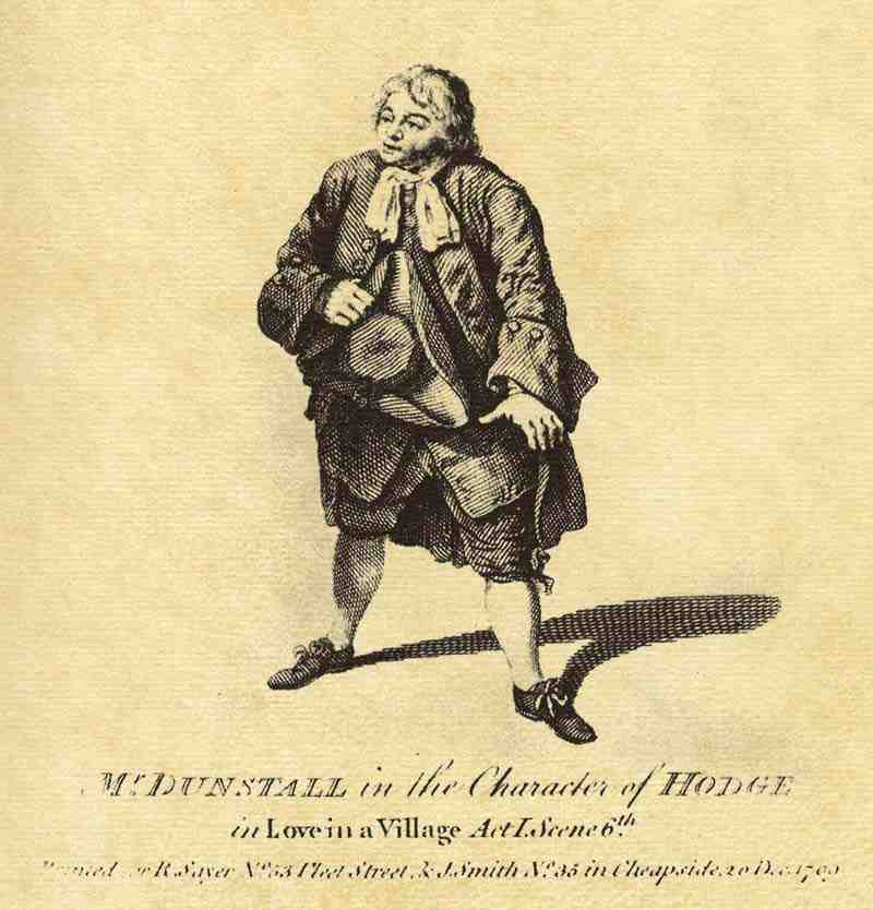 The actor Dunstall. English engraver around 1769