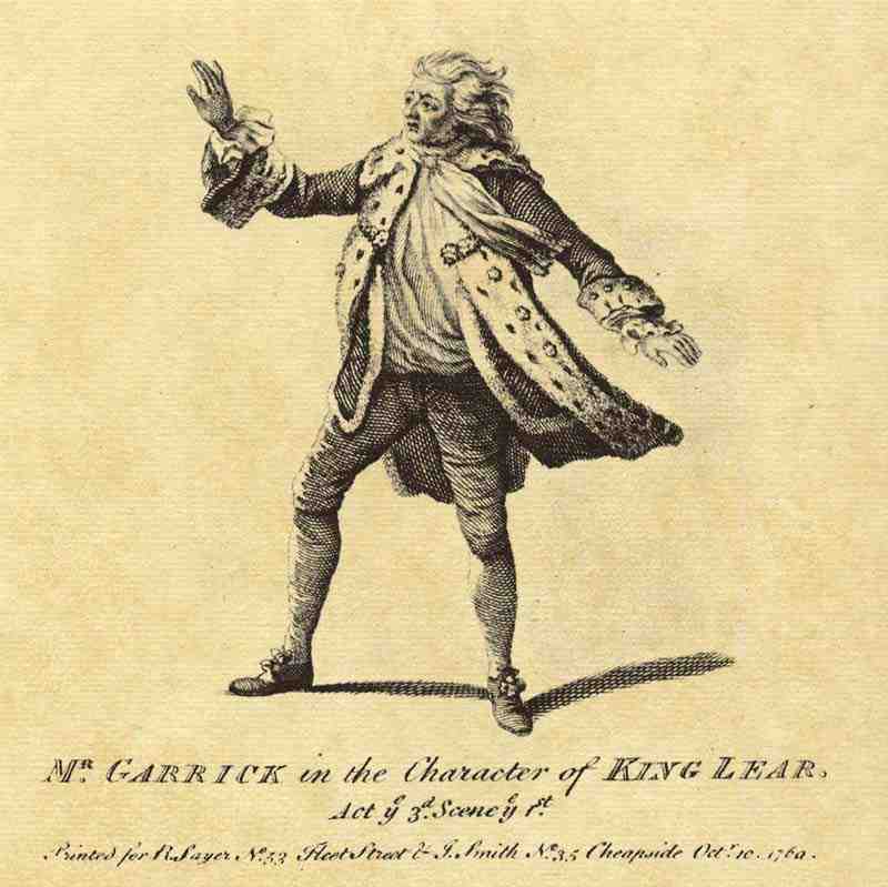 The actor Garrick. English engraver around 1769