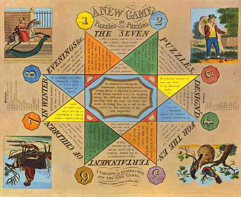 The seven puzzles.  English engraver around 1825 (Version)