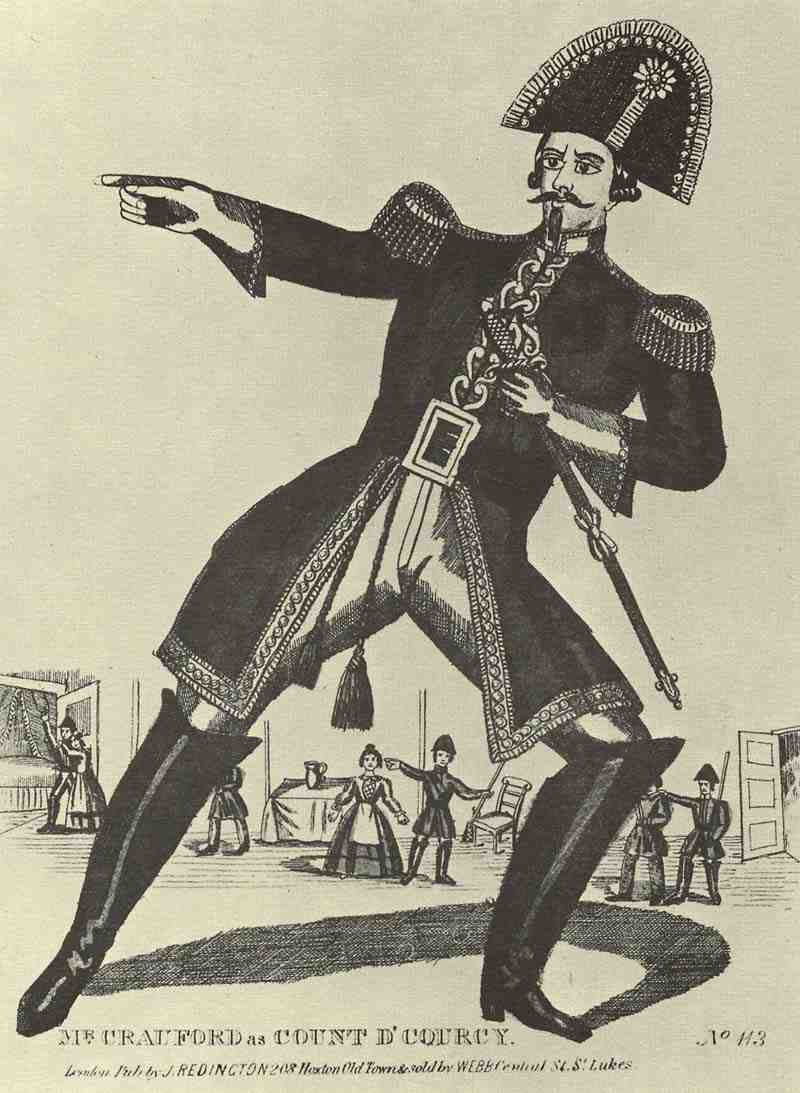 The actor Crauford as Count D'Courcy. English Lithographer around 1830 (Version)
