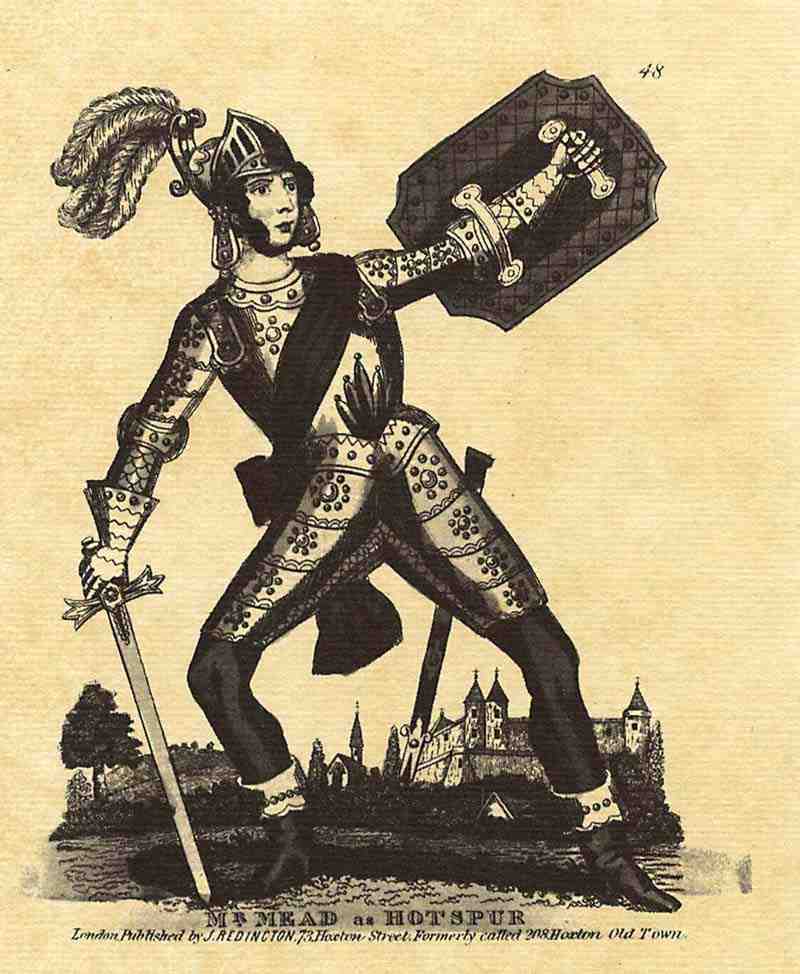 The actor Mead as Hotspur. English Lithographer around 1830 (Version)