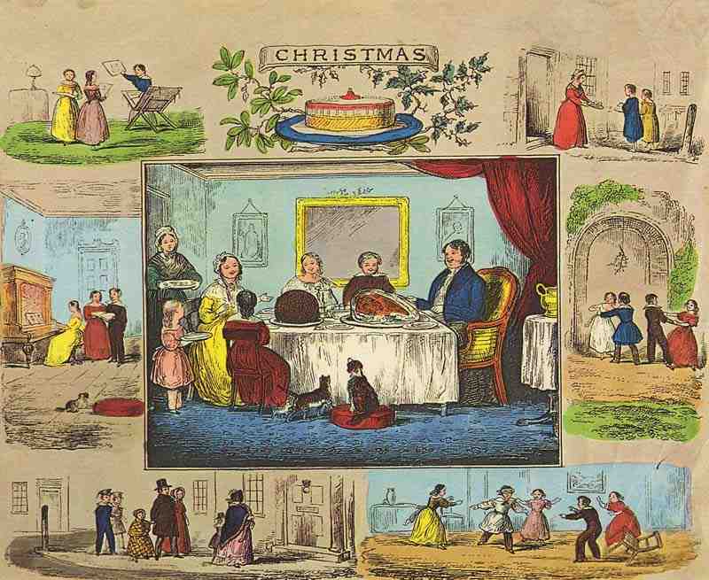 Christmas congratulations. English lithographer around 1840 (Version)