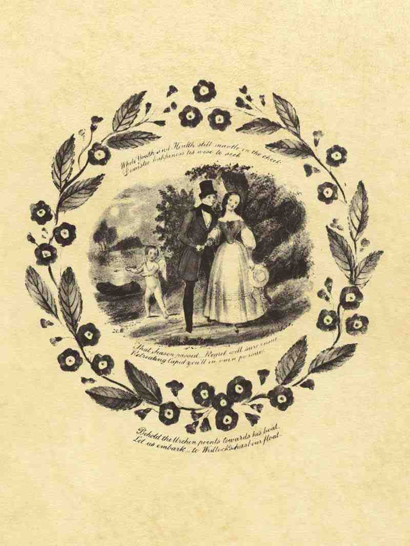 Valentine's greetings.  English Lithographer around 1850
