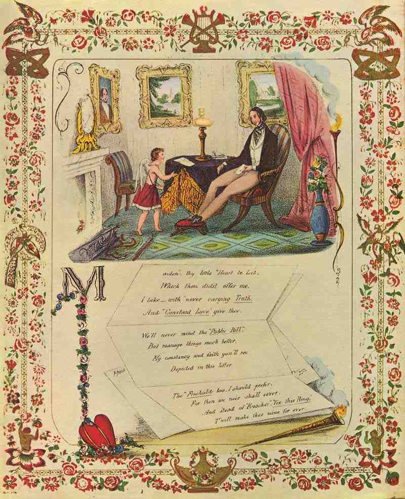 Valentine's greetings. English Lithograph around 1850