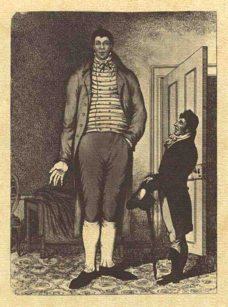 The giant William Bradley. English etcher around 1810