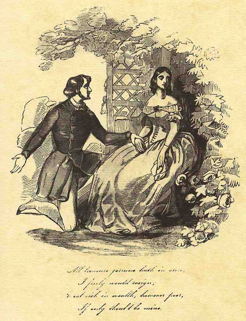 Valentine greeting , English etcher around 1855