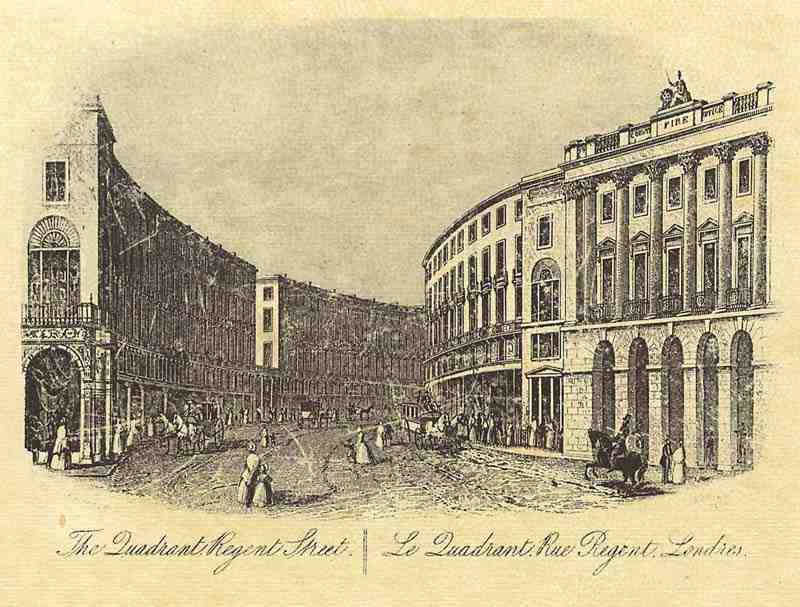The  Quadrant  Regent Street. English etcher around 1862
