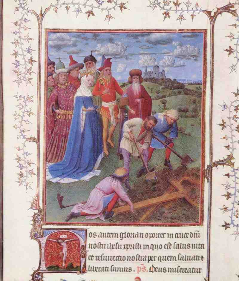 Très Belles Heures de Notre-Dame (Turin-Milan Prayer Book), Scene: Finding of the Cross. Jan van Eyck