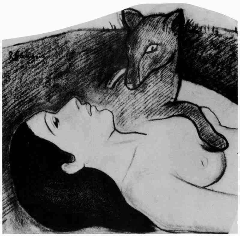 Girl with fox, Paul Gauguin