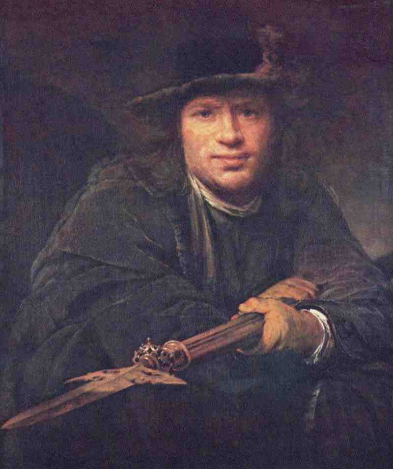 Portrait of a man with a halberd, Aert de Gelder