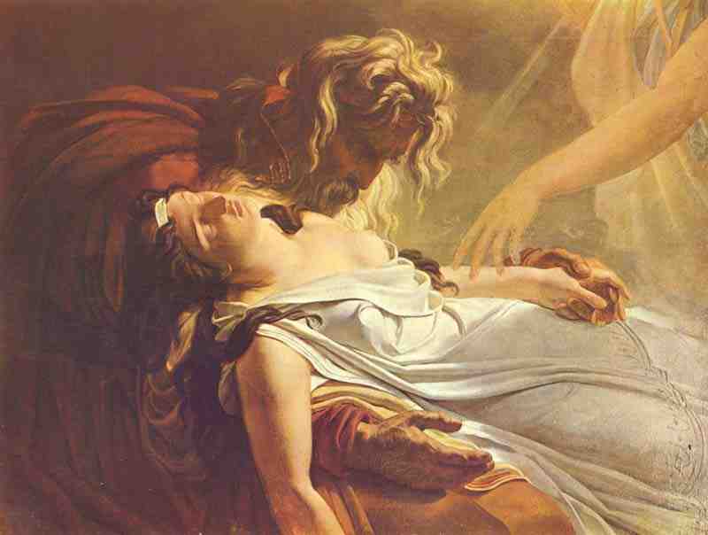 Malvine, dying in the arms of Fingal, Anne-Louis Girodet-Trioson
