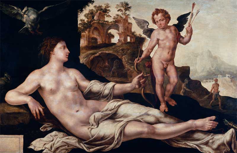Venus and Amor. Martin van Heemskerck