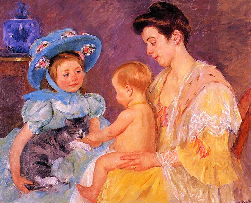 Children Playing with a Cat, Mary Cassatt