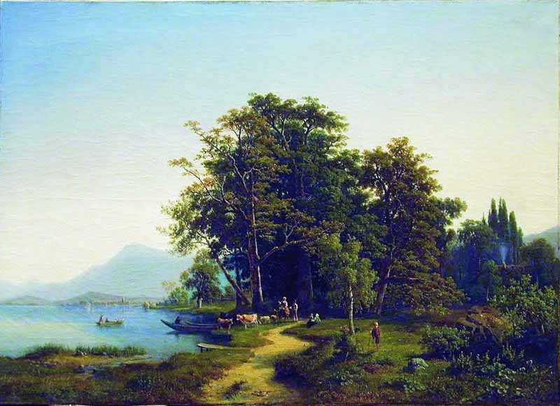 Landscape with mountain lake, Mikhail Konstantinovich Clodt