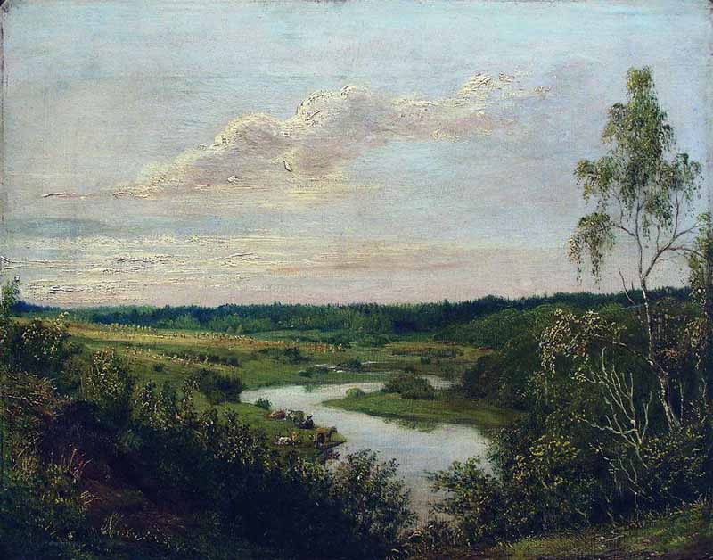 Herd by the river, Mikhail Konstantinovich Clodt