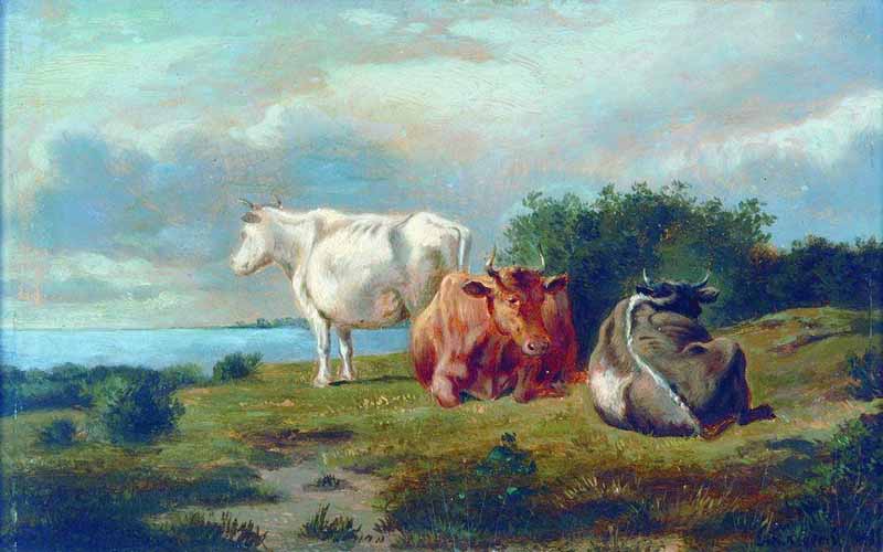 Three cows, Mikhail Konstantinovich Clodt