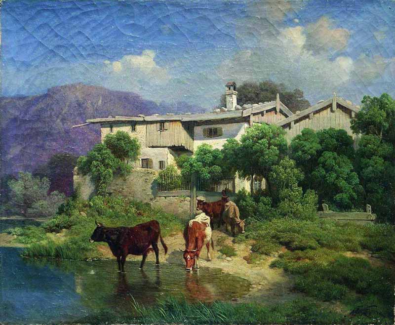 Farm in the mountains of Switzerland, Mikhail Konstantinovich Clodt