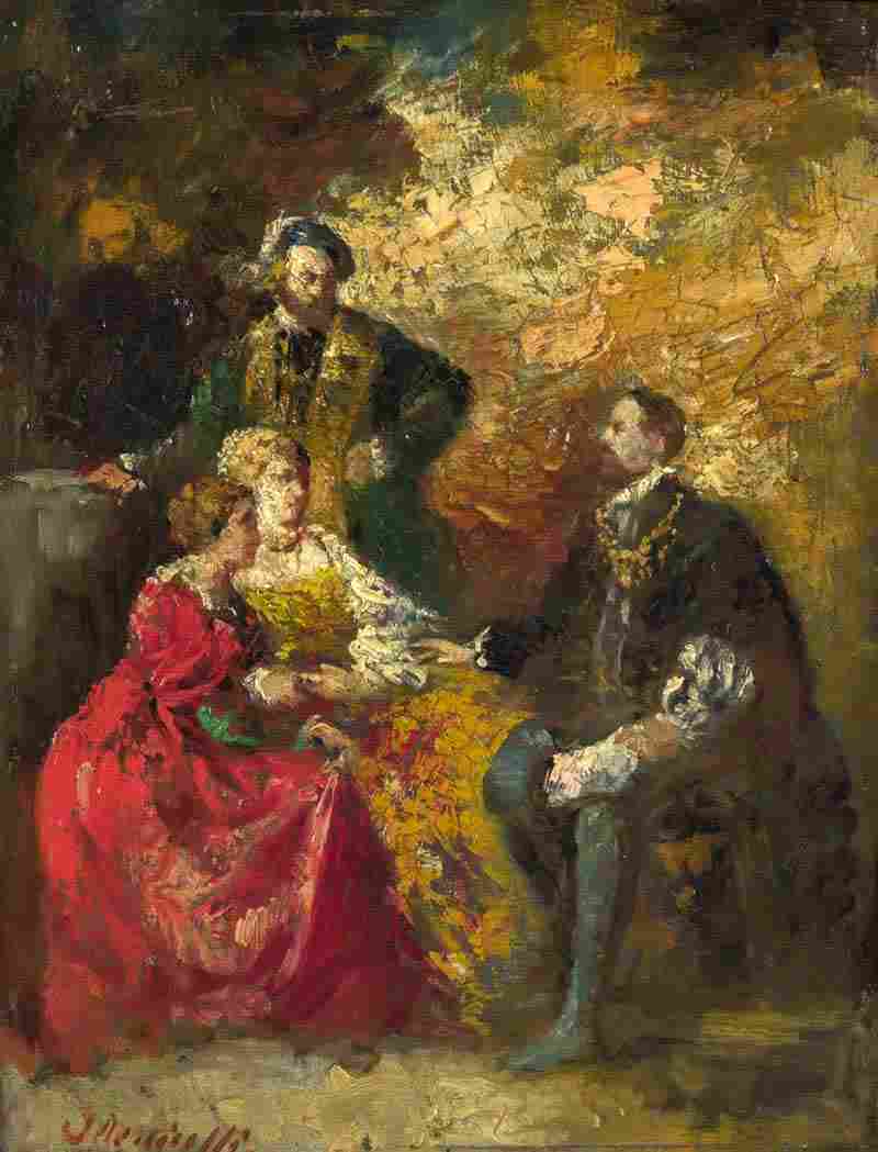  Conversation Piece, Imitator of  Imitator of Adolphe Monticelli