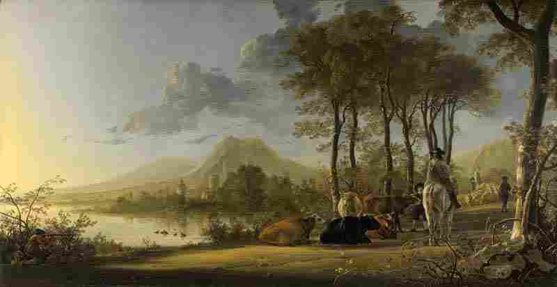 River Landscape with Horseman and Peasants. Aelbert Cuyp