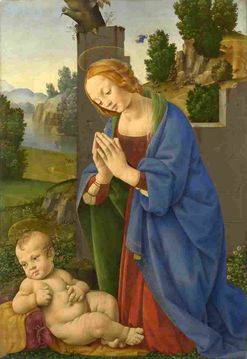The Virgin adoring the Child. Lorenzo di Credi